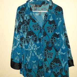 Black and blue floral top